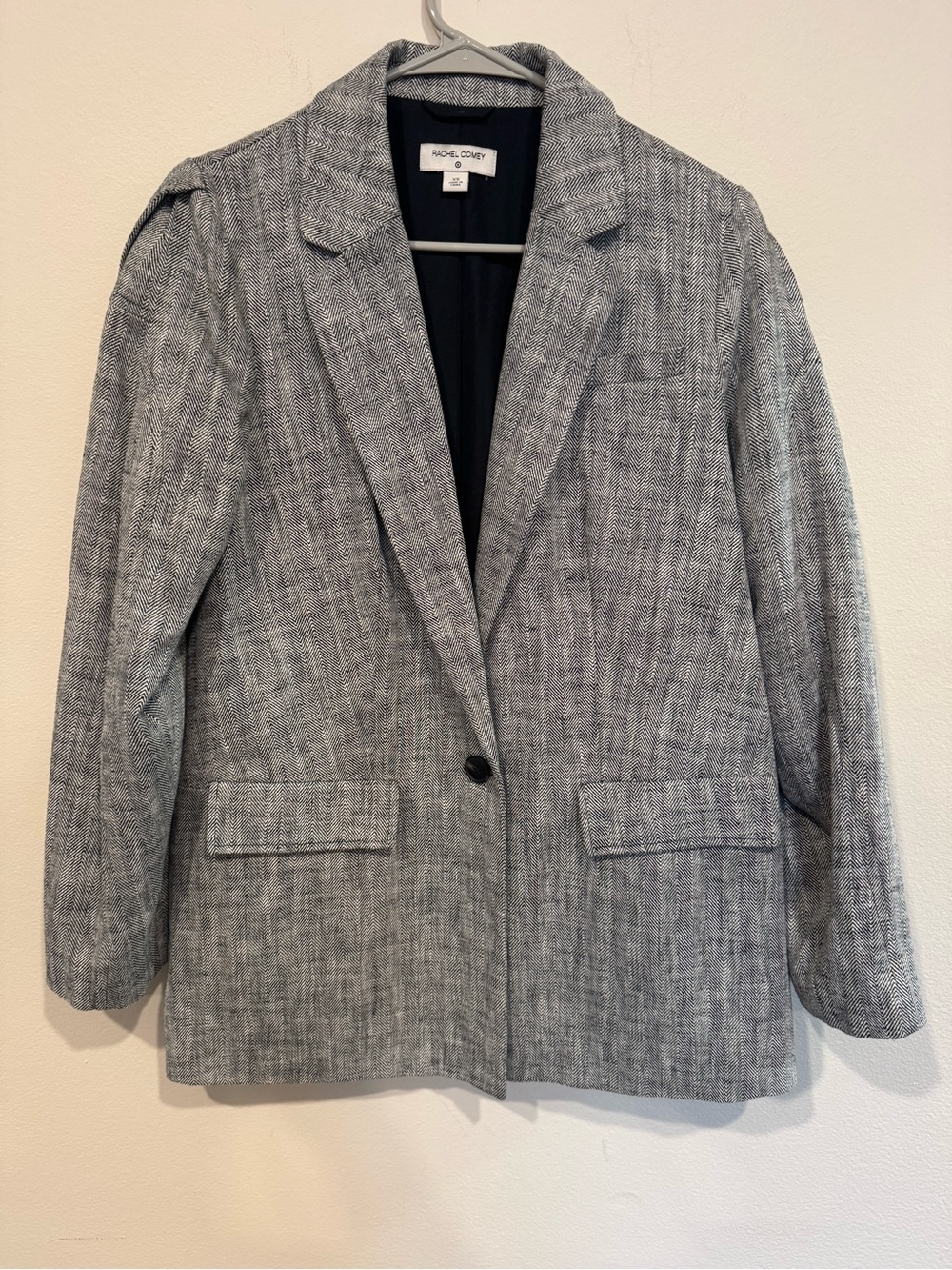 Rachel Comey x Target Herringbone Blazer Jacket Puff Shoulder Gray XS